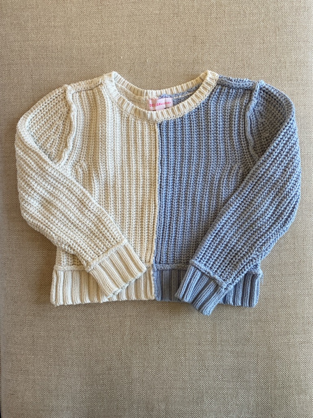 Design History Blue and White Knit Sweater